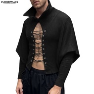 INCERUN Men's Strap Clean Texture Shirt