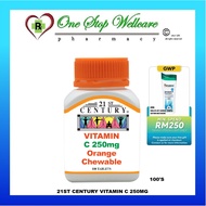 21ST CENTURY VITAMIN C 250MG BOLEH DIKUNYAH / 21ST CENTURY CHEWABLE VITAMIN C 250MG 100'S (EXP:05/20