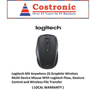 LOGITECH MX ANYWHERE 2S GRAPHITE WIRELESS MULTI DEVICE MOUSE WITH LOGITECH FLOW AND WIRELESS FILE TRANSFER