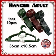 (10pcs)Durable Clothes Dying Hanger (PLASTIC)36cm x 18.5cm/Hanger baju plastik