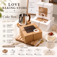 LBS • 6 inch Cake Box 7 inch Box Cheese Cake Box Basque Cake Box Kotak Kuih Raya  白色牛皮色蛋糕80克开窗巴斯克芝士蛋