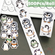 ❀ Q Funny Penguins Series 02 Kids Rewards Stickers ❀ 500Pcs/Roll DIY Diary Scrapbooking Sealing Labe