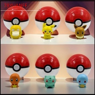 78YUANFF ไซดั๊ก โปเกมอนโปเกมอน Bulbasaur ปิกาจู ลูกบอลป๊อปอัพ สุ่มแบบสุ่ม Squirtle ลูกบอลเอลฟ์สัตว์เ