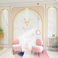 Nordic Light Luxury Pink Plaster Line Wallpaper 3d Marble Beauty Salon Clothing Store Wallpaper Live