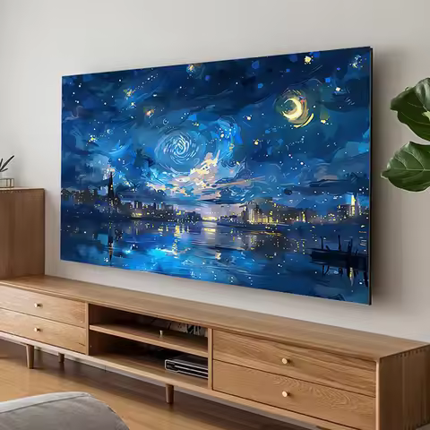 Elastic LCD TV Dust Covers Scenery Printed Home Television Decoration Cover Cloth Universal For 48/5