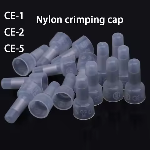 50/100/500/1000 PCS CE1 CE2 CE5 Closed End Crimp Caps Electrical Wire Cable Terminals Connectors