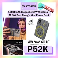 Awei P52K 10000mAh Powerbank Magnetic Wireless Power Bank Mini Portable 22.5W Awei Powerbank