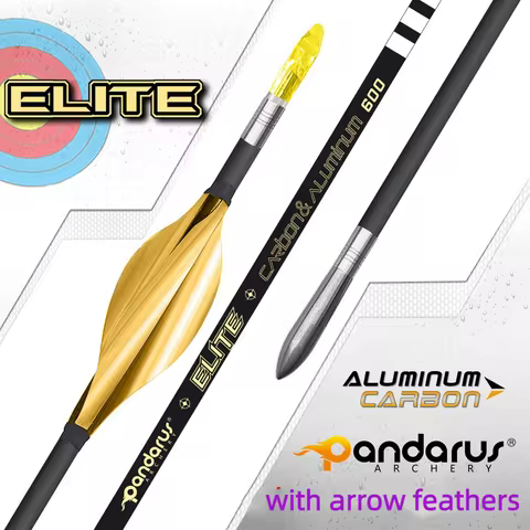 6pc ID3.2mm X10 Carbon Aluminum Arrow -/+0.001" Straightness 350-1000Spine Carbon Fiber Over with ar