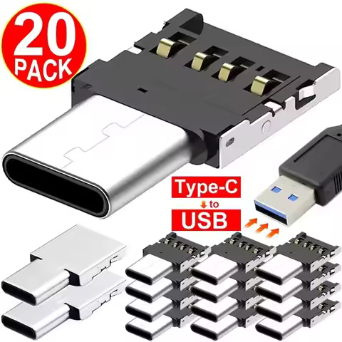 20-1pcs Portable USB C OTG Connector Adapter USB Male To Type-C Data Connector Type C To USB OTG Ada