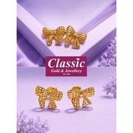 Emas 916 subang ribbon 1.91gram/916gold earring ribbon/916金ribbon耳环