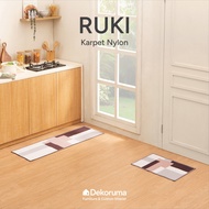 Dekoruma RUKI Nylon Doormat Set of 2 Home Doormat/ Nilon Rubber Bathroom Mat/ 2 Set - Multicolor