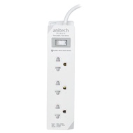 (H1233) และ H233-2M PLUG (ปลั๊กไฟ) Anitech มาตรฐาน มอก. 3 ช่อง 1 สวิตช์ ยาว3m (มี 4 สี ขาว|ม่วง|ครีม