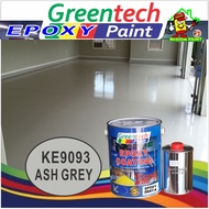 KE9093 ASH GREY 1L Epoxy paint ( GREENTECH EPOXY ) Cat Lantai / TILES Floor Coating PROTECTIVE WATERPROOF  ( 1 LITER )