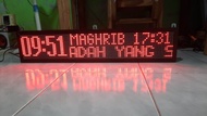 JAM DIGITAL MASJID RUNNING TEXT JADWAL SHOLAT FULL COLOR 100 x 20 cm