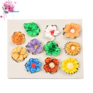 PEK-Flower Silicone Mold DIY Fondant Chocolate Biscuits Cake Decorating Baking Mould