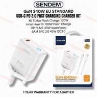Sendem 120W GaN USB C PD 3.0 Fast Charger Mi Vi Hnor Hwei Turbo Flash Charge SFC 2.0 45W QC 3.0 Supe