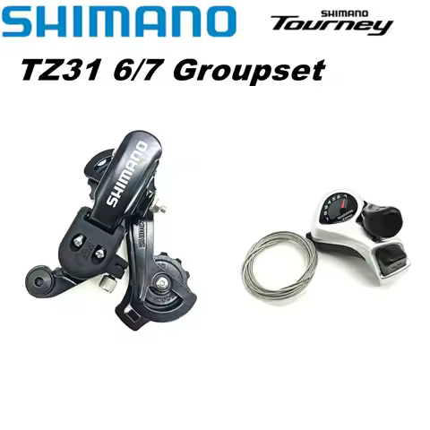 Shimano TZ31 6/7 Speed Groupset RD-TZ31 Bike Rear Derailleur Eye/ Hook Tourney SL-TX50 Shifter Lever