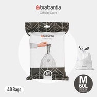BRABANTIA PerfectFit Bin Liner for 60L Bin Size M, 40 Bags Dispenser Pack