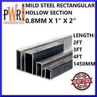 MILD STEEL RECTANGULAR HOLLOW SECTION METAL SUPPLIES THICKNESS: 0.8MM WIDTH 1" X 2"