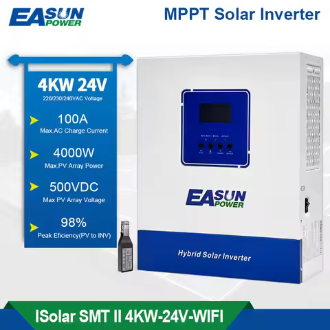 EASUN POWER Hybrid Solar Inverter 4KW 2KW Pure Sine Inverter 24V 12V Dropshipping Solar Inverter Cha