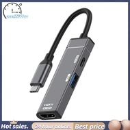 Type-C HUB Docking Station 4K@ 120Hz -Compatible Converter USB-A PD100W Power Delivery for HDTV Type