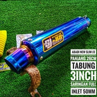 Slincer Knalpot SJ88 GP Abadi New Slim J3 Inlet 50 Full Saringan 28 cm
