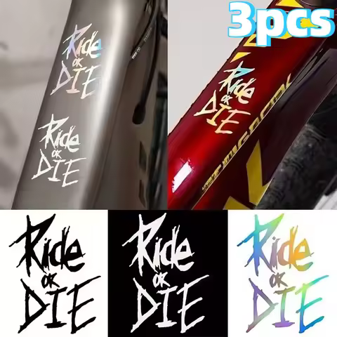 3pcs 5.6 X 8cm Bike Frame Stickers Ride or Die Top Tube Decals for MTB Bicycle Decorative Frame Bike