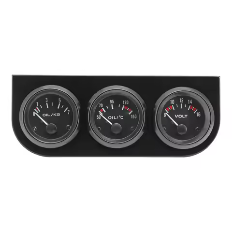 52mm 3 in 1 Triple Gauge Kit 50-150℃ Oil Pressure Gauge oil Temp Gauge 0-7 OIL/KG Voltmeter 8-16V Wi