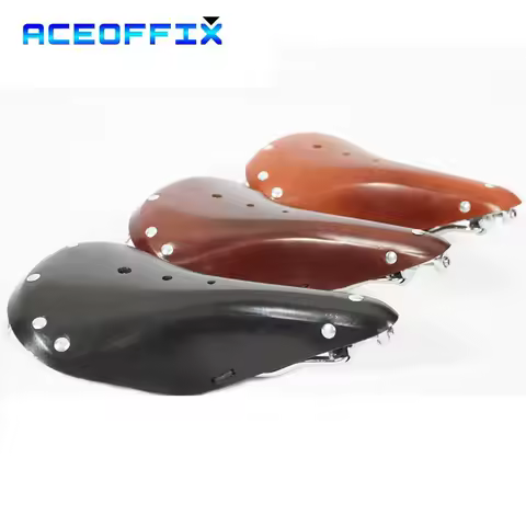 Aceoffix Real Leather Retro Seat Cushion for Brompton Folding Bike Saddle