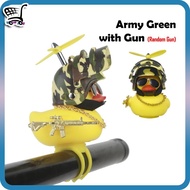Premium Quality Duck Helmet with Gun Necklace Sunglasses Adhesive Double Tape Itik Helmet Itik Motor