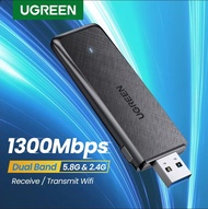 UGREEN WiFi Adapter USB3.0 AC1300Mbps 5G&2.4G Dual-Band USB WiFi for PC Desktop Laptop WiFi Antenna 