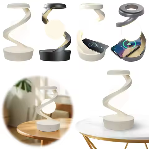 Floating and Spinning in Air with LED Moon Lamp 3D Levitating Ball Lamp RGB with Wireless Phone Char