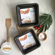 Teflon Tray Carbon Coated Baking Non-Stick Skin Size 22.5x22.5x4.6 cm.(Gold)