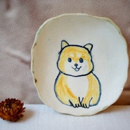 手捏米犬小圓碟 Ø 12cm 點心盤 咖啡盤 醬料碟