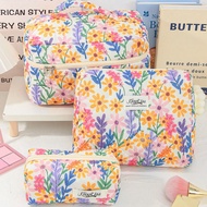 1 PC Colorful Flowers Printed Floral Casual Makeup Pouch Make Up Bag Large Capacity Portable Makeup 