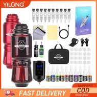 YILONG【ชุดอัพเกรดใหม่ 2024】เครื่องสัก, ปากกาสักไร้สาย, อุปกรณ์ปากกาอินเตอร์เฟส RCA ไฟฟ้าของญี่ปุ่น