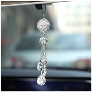 2026 New Car Diamond Crystal Ball Pendant Car Water Drop Pendant Car Rearview Mirror Decorative Pend