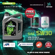 MOTION API SP Semi Synthetic Engine Oil Car Lubricant (5W30/4L)