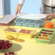 4-Cup Silicone Freezer Tray With Lid - Silicone Freezer Food Mold - Large Ice Cube Tray, Silicone Fr