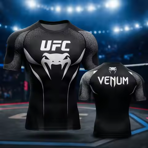 UFC Fighter T-shirt for Men 3D Print Short Sleeve O-neck Fitness Gym Workout Casual Top for Summer S