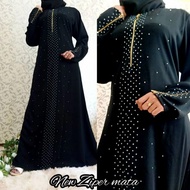 T1. Abaya Turkey Hitam Gamis Jubah Bordir Dress Baju Wanita Muslim