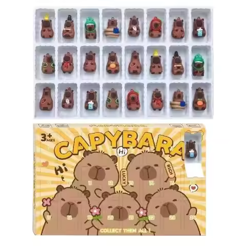 2025 Capybara Advent Calendar 3D Capybara Figures Countdown Calendars Capybara Animal Toys Cute Capy