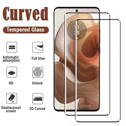 3D Curved Tempered Glass For Motorola Edge 50 40 30 Ultra Fusion Full Glue Screen Protector For Moto