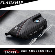 Genuine BMW I20 iX iX3 iX1 XM Car Key Holder Fob Leather Case Cover Key Fob Cover Key Bag Key Chain 