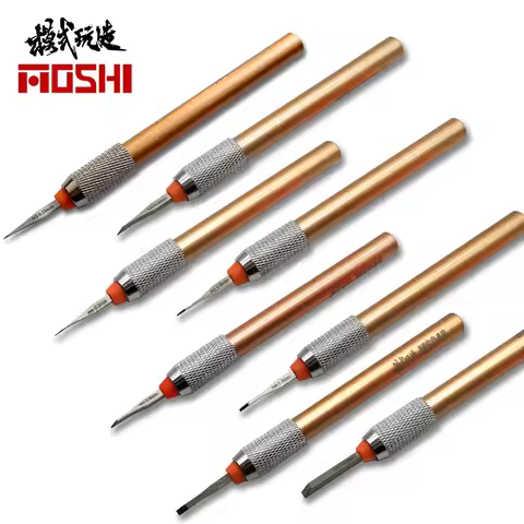 MOSHI MS048 0.15-3mm Model Carving Chisel Push Knife Precision Scribe Line Carver HSS Scoring Knife 