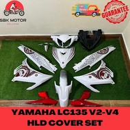 🔥【SBK MOTOR】Yamaha LC135 V2/V4 Cover Set | Batik White Red BWC1+RM7 | Body Fairing Kit Motor Thailoo