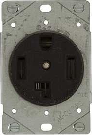 EATON 1257-SP Flush Mount Dryer Power Receptacle, 3P, 4-Wire, 30A, 125/250V, Black