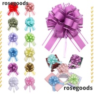 ROSEGOODS1 5Pcs Ribbon Flower, Gift Wrap Party Supplies Bows Knot, Colorful Home Decoration Pew Chairs Pull Ribbon Bow Wedding Car
