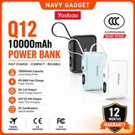 Yoobao 3C Powerbank 10000mAH 20W Fast Charging Mini Size w Built-in Type C Cable  (PD 20W/ QC 3.0/ S
