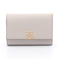【二手】 LOEWE三折皮夾 Anagram 垂直皮夾 小號 C821S33X128389 淺灰色皮革 Anagram 垂直皮夾 小號